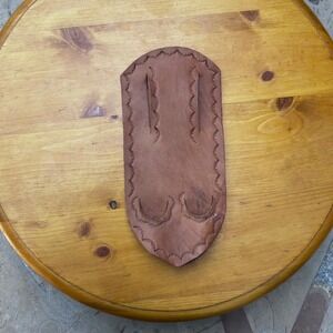 Vintage Leather Double Knife Sheath Unise One Size Brown Tooled Western Handmade